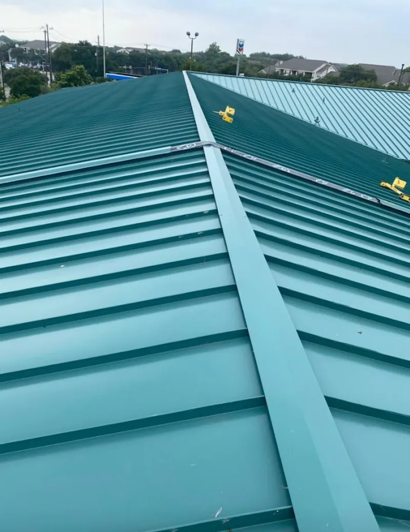 Green commercial metal roof ridge and valley for Metal Roof Repair in Waipahu